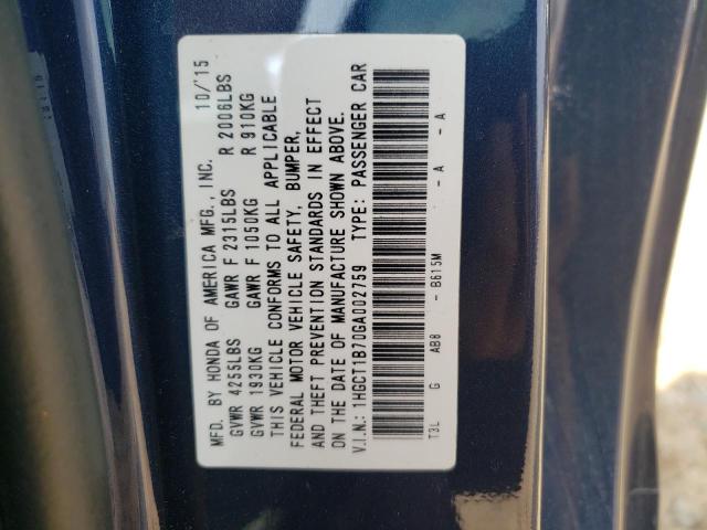 2016 HONDA ACCORD EX - 1HGCT1B70GA002759