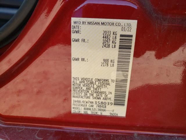 1N4BL4CW7NN358039 Nissan ALTIMA SR