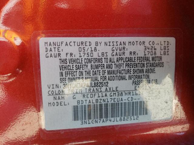 3N1CN7AP4JL882512 Nissan VERSA S
