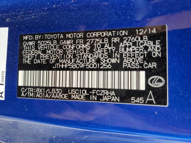 2015 LEXUS RC-F JTHHP5BC9F5001256