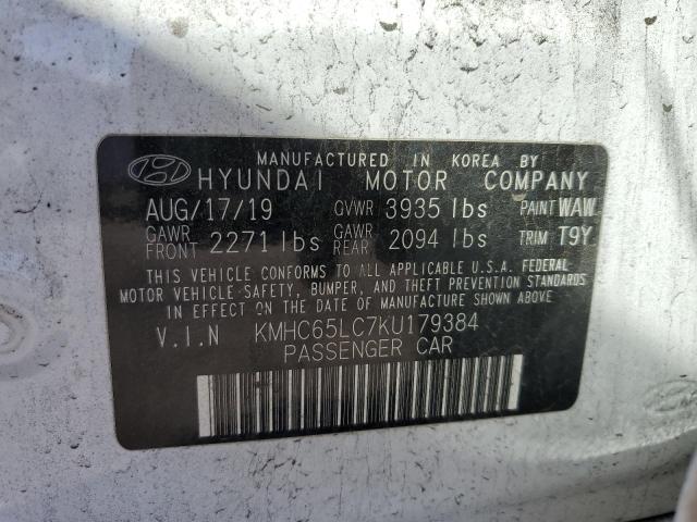 2019 HYUNDAI IONIQ BLUE - KMHC65LC7KU179384
