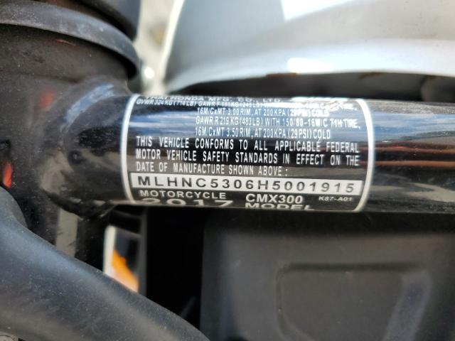 2017 HONDA CMX300 - MLHNC5306H5001915