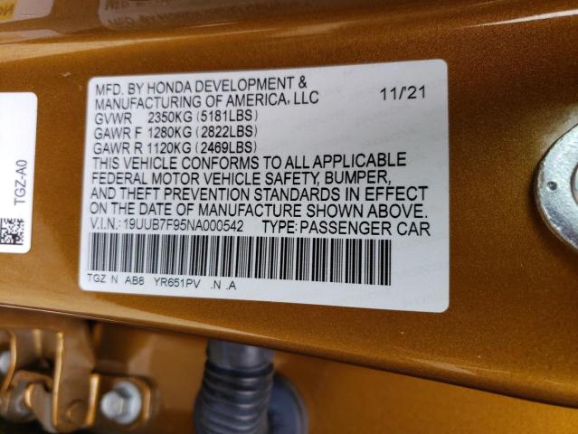 2022 ACURA TLX TYPE S - 19UUB7F95NA000542