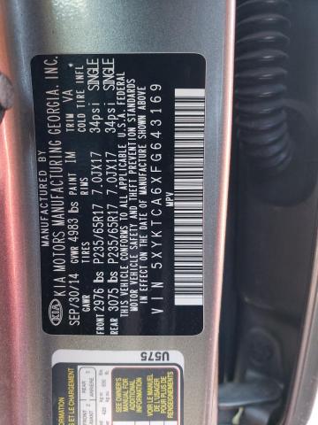 5XYKTCA6XFG643169 KIA SORENTO LX