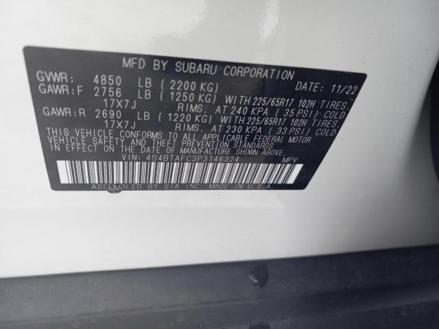 2023 SUBARU OUTBACK PR - 4S4BTAFC3P3146324