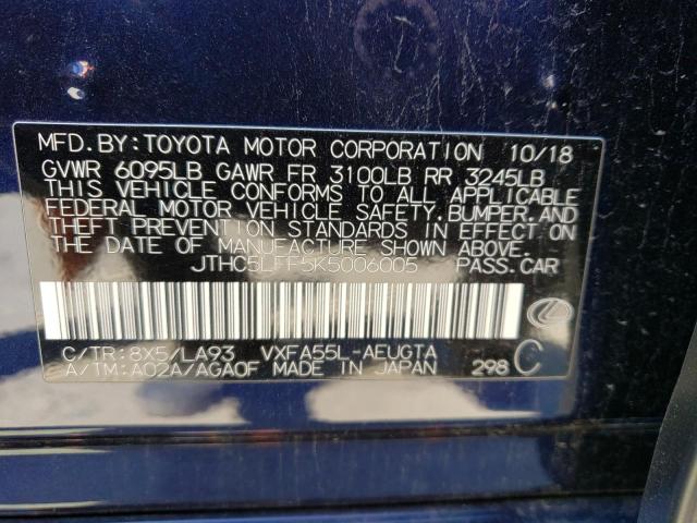2019 LEXUS LS 500 JTHC5LFF5K5006005