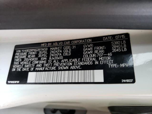 2016 VOLVO XC60 T6 R- YV4902RP6G2811459