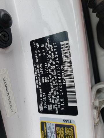 5XXGM4A75FG434217 KIA Optima Lx