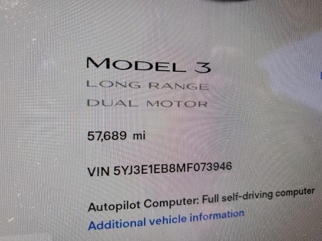 5YJ3E1EB8MF073946 Tesla MODEL 3