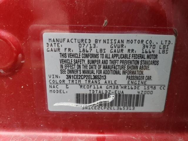 3N1CE2CP2EL365313 Nissan Versa Note S