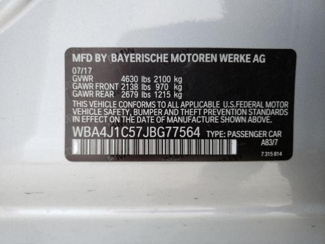 2018 BMW 430I GRAN - WBA4J1C57JBG77564