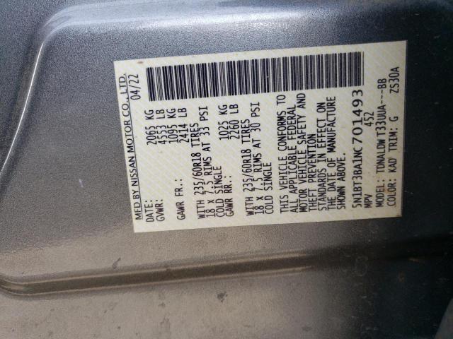 5N1BT3BA1NC701493 Nissan ROGUE SV