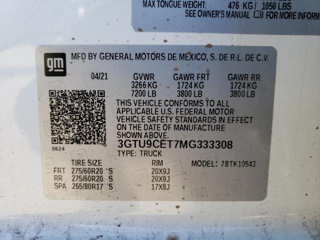 3GTU9CET7MG333308 GMC Sierra K1500 Elevation