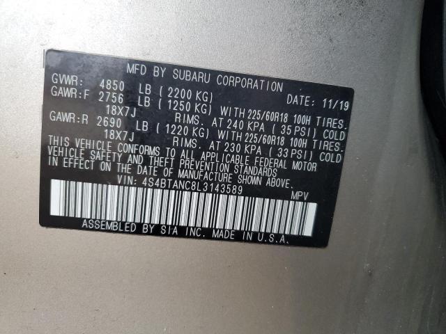 2020 SUBARU OUTBACK LI - 4S4BTANC8L3143589