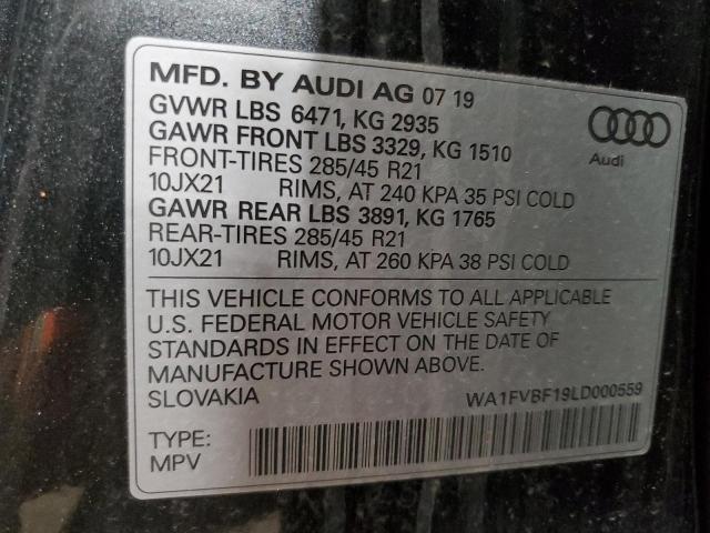 2020 AUDI Q8 PRESTIG - WA1FVBF19LD000559