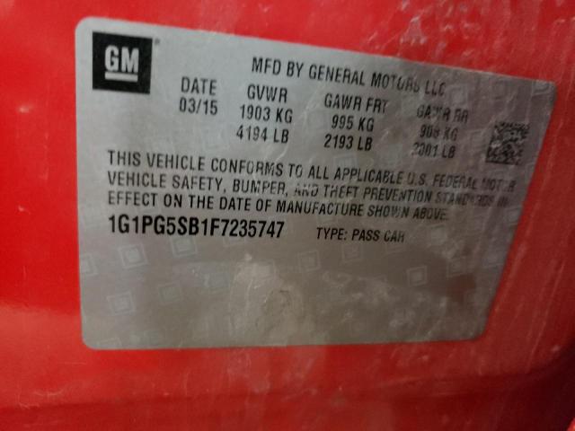 2015 CHEVROLET CRUZE LTZ - 1G1PG5SB1F7235747
