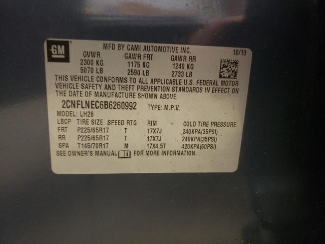 2011 Chevrolet Equinox Lt VIN: 2CNFLNEC6B6260992 Lot: 45634384