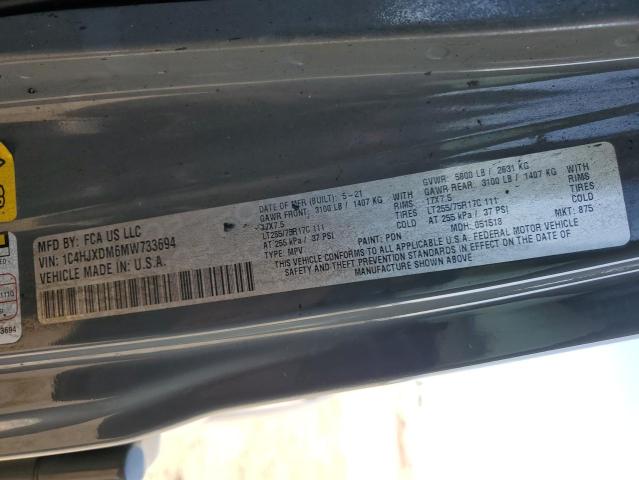1C4HJXDM6MW733694 Jeep Wrangler Unlimited Sport