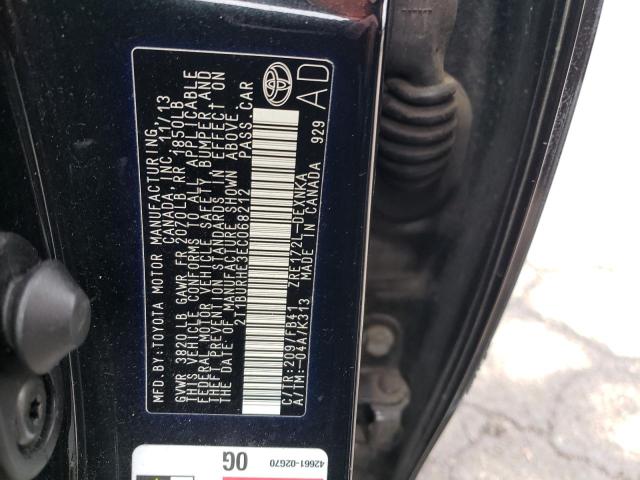 2T1BURHE3EC068212 Toyota COROLLA L
