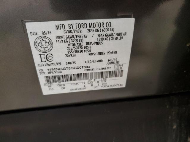 1FM5K8GT5GGD07093 Ford EXPLORER SPORT