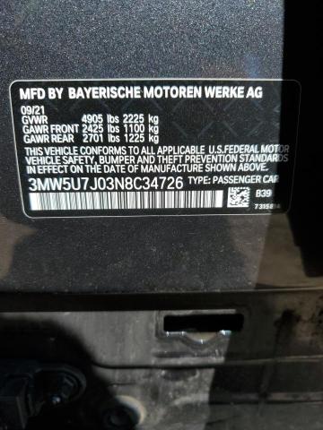 3MW5U7J03N8C34726 BMW M340I