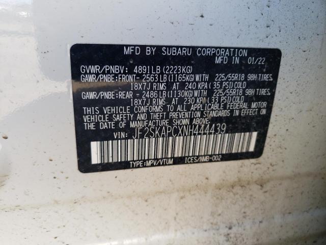 JF2SKAPCXNH444439 Subaru Forester Limited