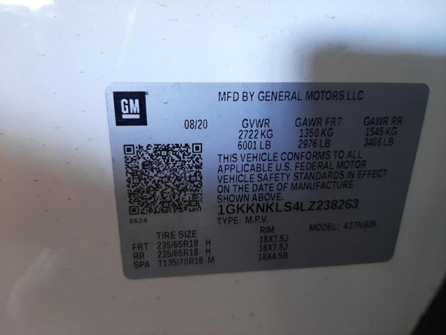 1GKKNKLS4LZ238263 GMC ACADIA SLE