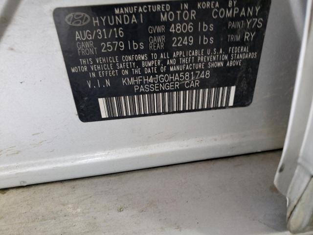 2017 HYUNDAI AZERA LIMI - KMHFH4JG0HA581748