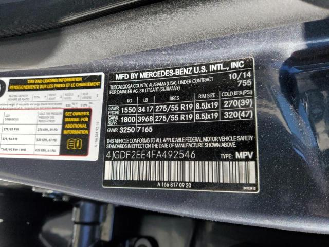 4JGDF2EE4FA492546 Mercedes-Benz Gl 350 Bluetec