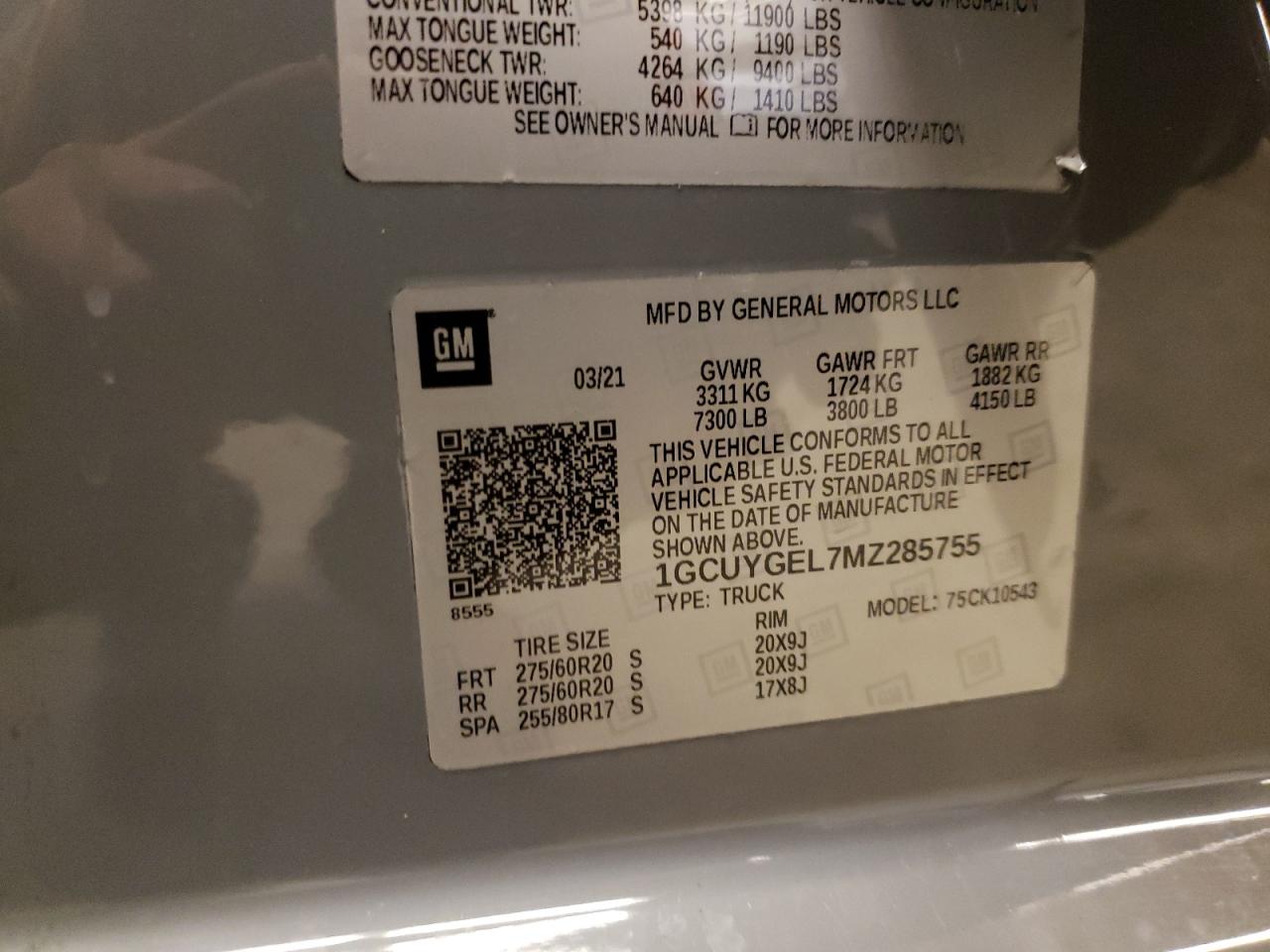 1GCUYGEL7MZ285755 CHEVROLET ALL Models 2021