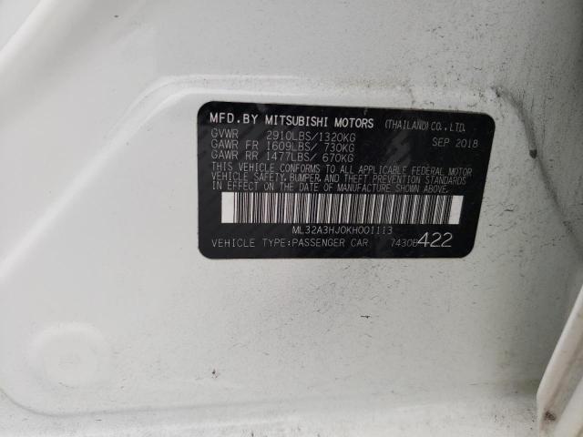 ML32A3HJ0KH001113 Mitsubishi MIRAGE ES