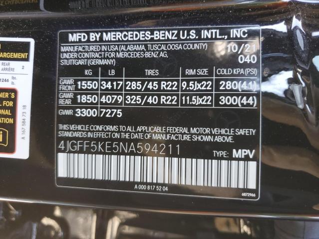 4JGFF5KE5NA594211 Mercedes-Benz Gls 450 4matic