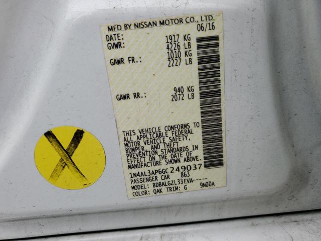 1N4AL3AP6GC249037 Nissan ALTIMA 2.5