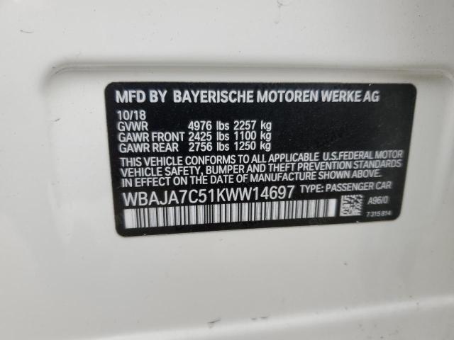 2019 BMW 530 XI - WBAJA7C51KWW14697