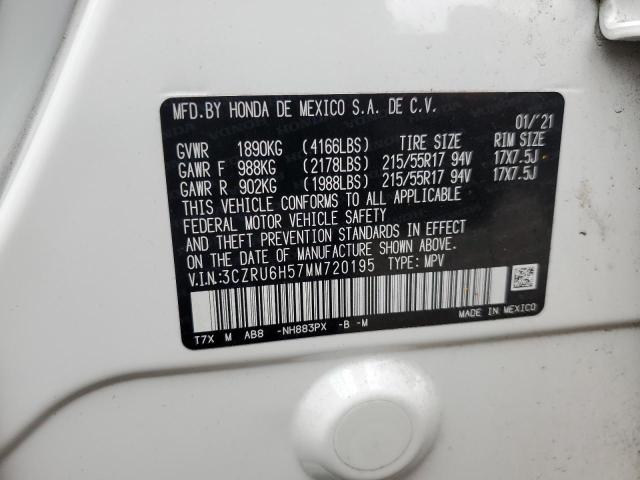 2021 HONDA HR-V AWD 3CZRU6H57MM720195