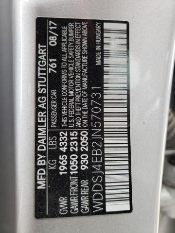 WDDSJ4EB2JN570731 Mercedes-Benz CLA 250