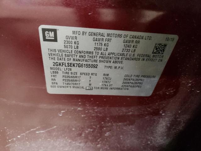 2GKFLSEK7G6155092 GMC Terrain Sle
