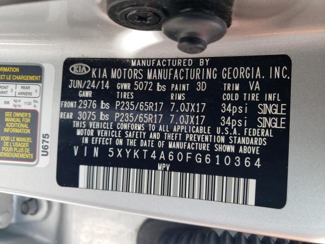 5XYKT4A60FG610364 KIA SORENTO LX