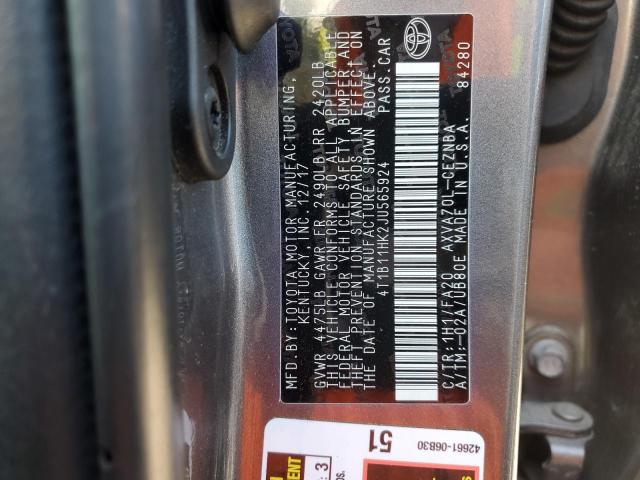 2018 TOYOTA CAMRY L 4T1B11HK2JU565924