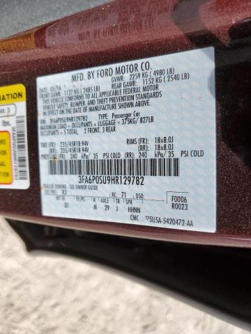 2017 FORD FUSION TIT - 3FA6P0SU9HR129782