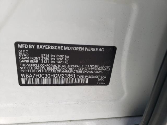 2017 BMW 750 I - WBA7F0C30HGM21851