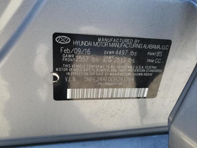 5NPE24AF0GH393764 Hyundai SONATA SE