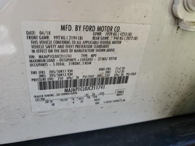 MAJ6P1CL0JC211741 Ford Ecosport Ses