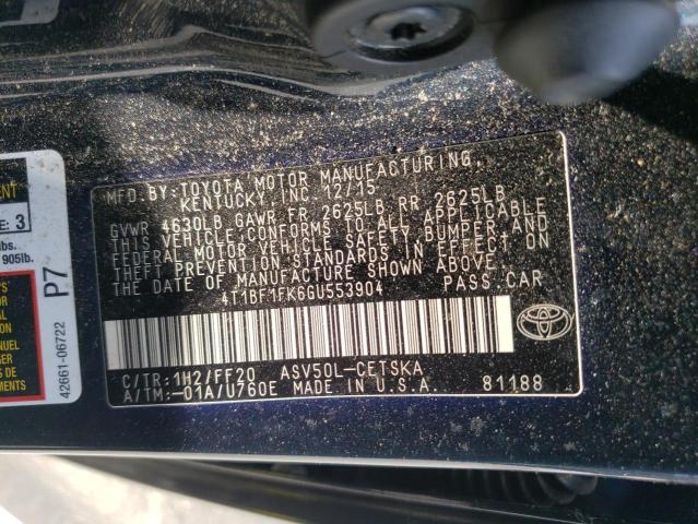 4T1BF1FK6GU553904 Toyota CAMRY LE