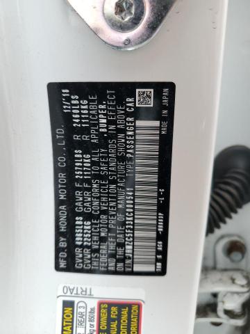 2019 HONDA CLARITY TO - JHMZC5F33KC000541