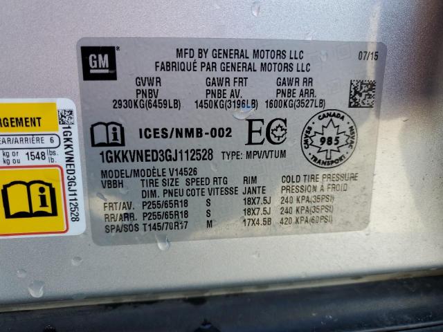 1GKKVNED3GJ112528 GMC ACADIA SLE