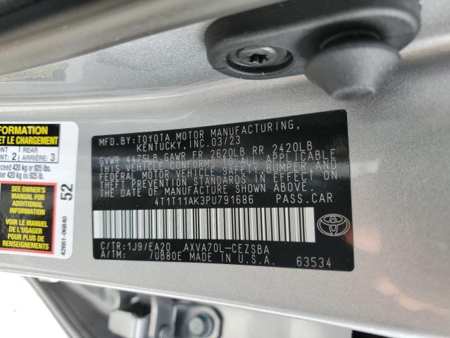 4T1T11AK3PU791686 Toyota Camry Se Night Shade