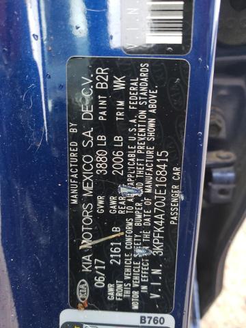 3KPFK4A70JE168415 KIA FORTE LX