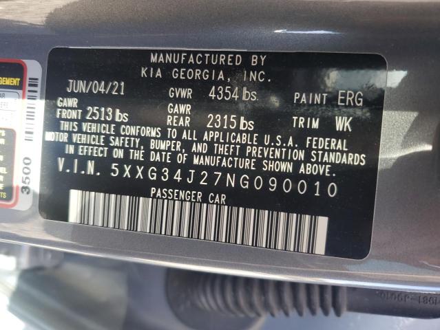 5XXG34J27NG090010 KIA K5 EX
