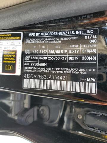 4JGDA2EB3EA354421 Mercedes-Benz Ml 350 Bluetec